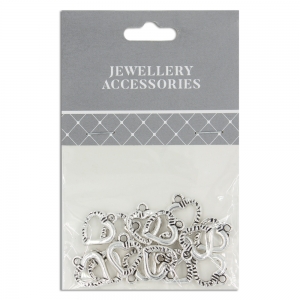 Charms 12mm Silver Plate Hearts Pack 15